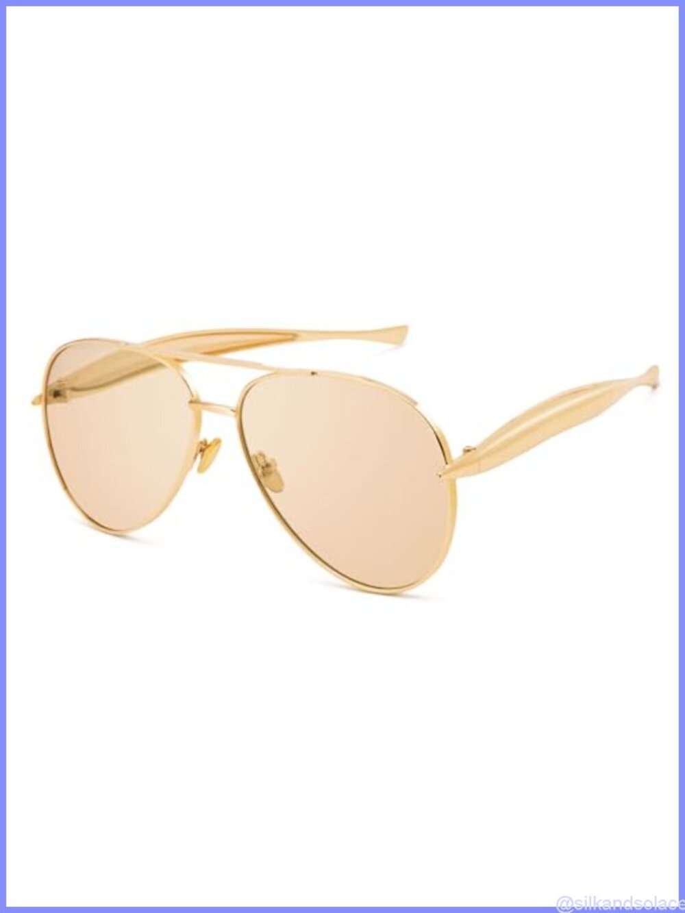 Oversized Metal Aviator Sunglasses UV Protection Retro Women